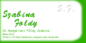 szabina foldy business card